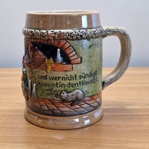 Vintage Embossed Werner Cornelius‎ Sleepy Monk Beer Stein Made in West Germany